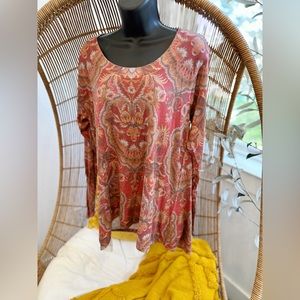 Soft Surroundings Shirt Women’s Medium multicolor paisley modest relaxed soft